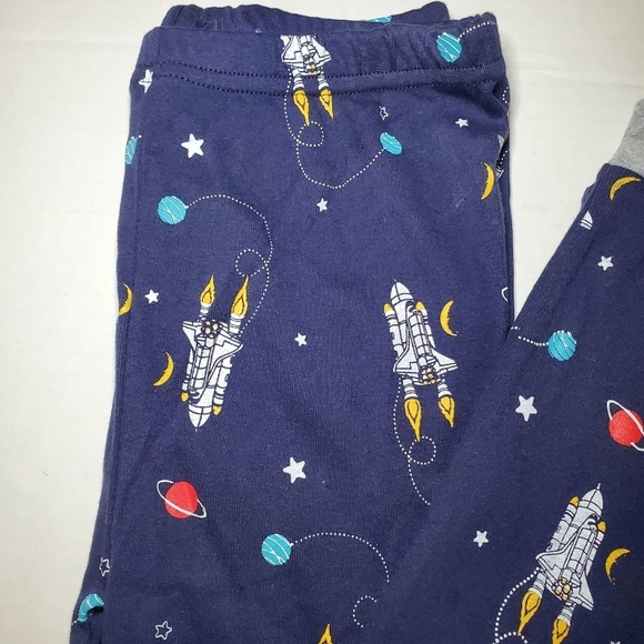 Dolphin & Fish Boys Size 10 Navy Spaceship Print Cotton 2 Piece Pajama Set - Picture 7 of 8